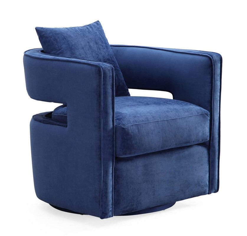 Esselen Velvet Swivel Accent Chair - Navy