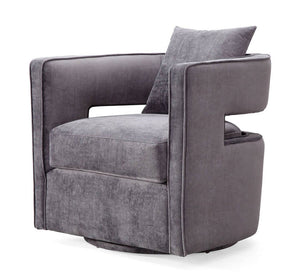 Esselen Velvet Swivel Accent Chair - Grey