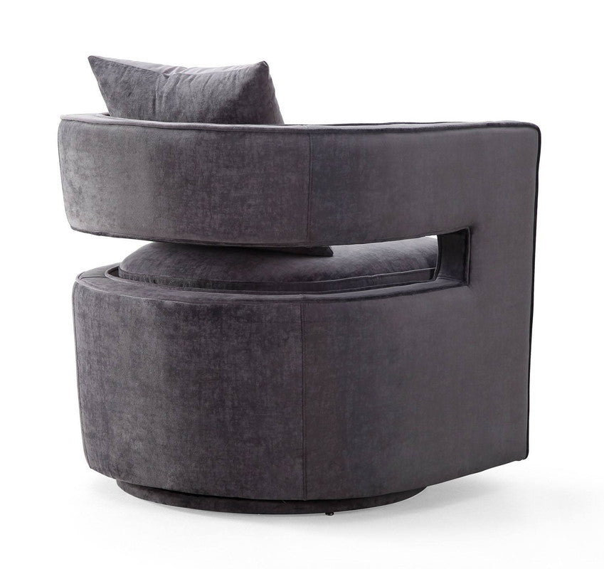Esselen Velvet Swivel Accent Chair - Grey
