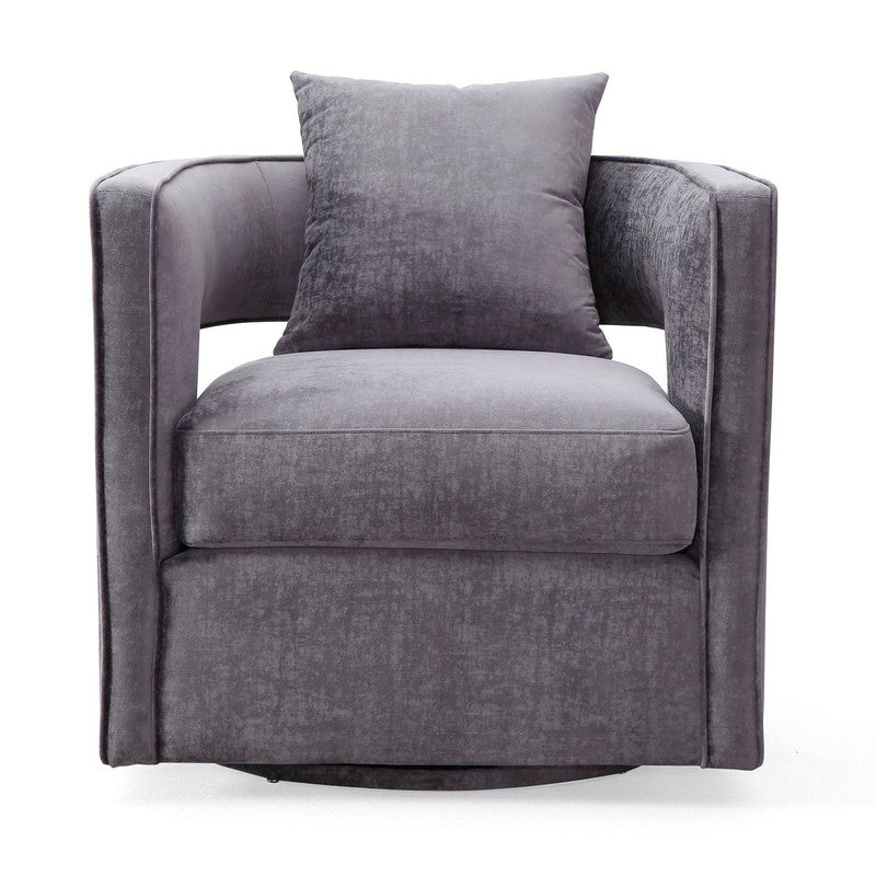 Esselen Velvet Swivel Accent Chair - Grey