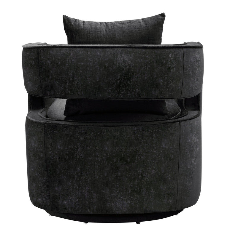 Esselen Velvet Swivel Accent Chair - Black