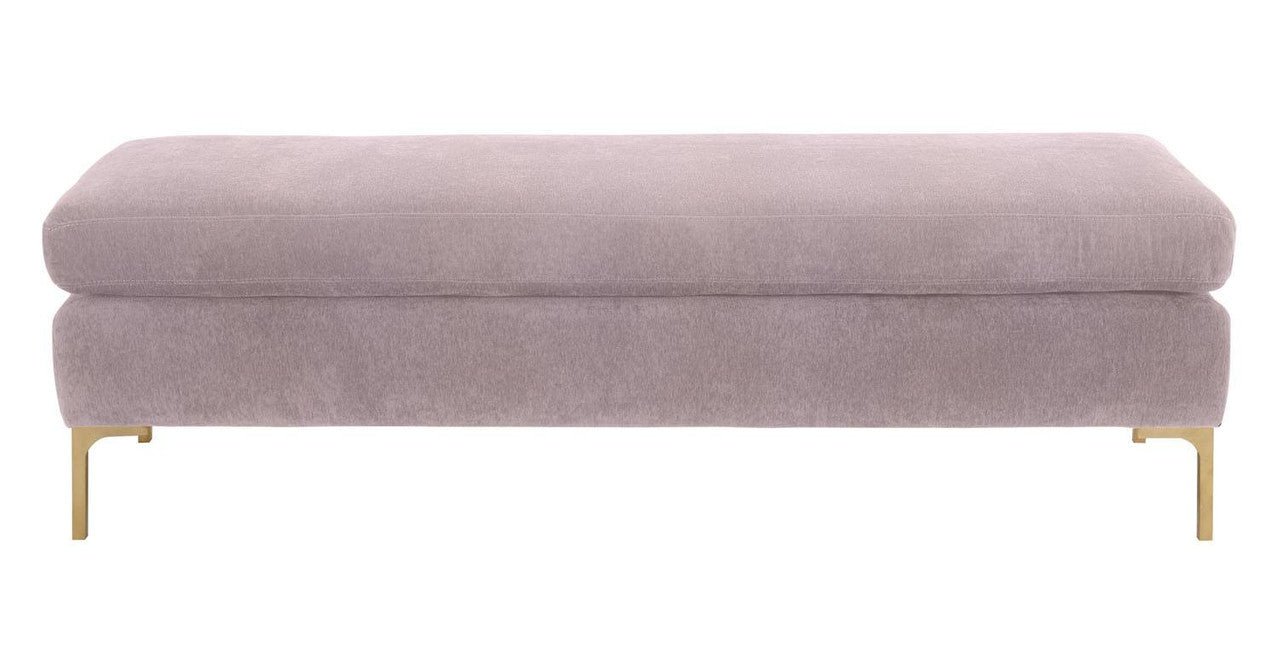 Calix Textured Velvet Bench - Blush