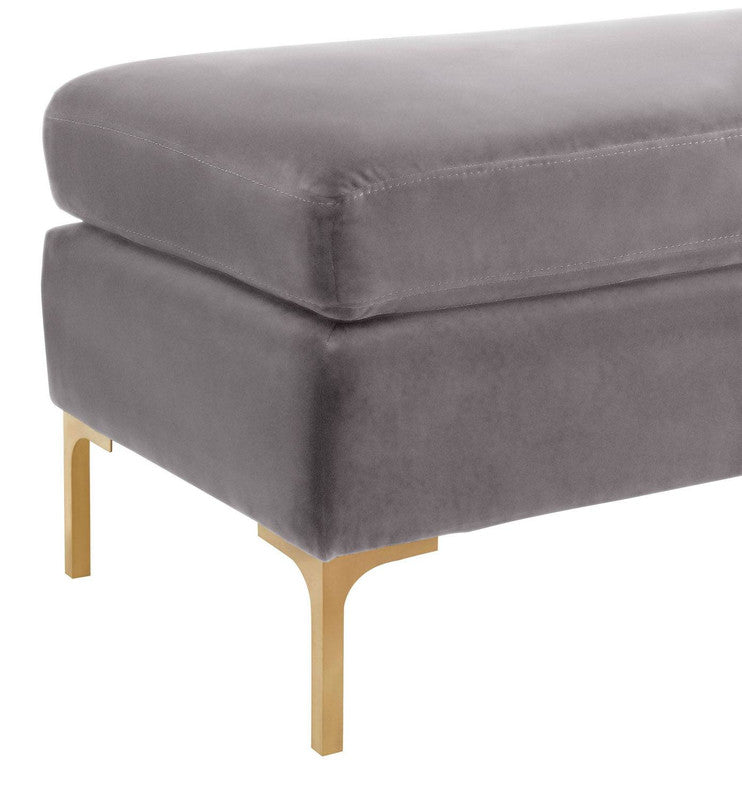 Calix Velvet Bench - Grey