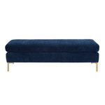 Calix Textured Velvet Bench - Navy