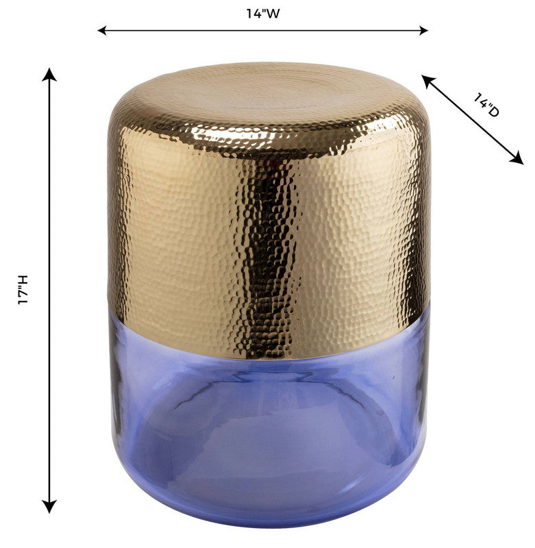 Freesia Side Table - Gold/Blue