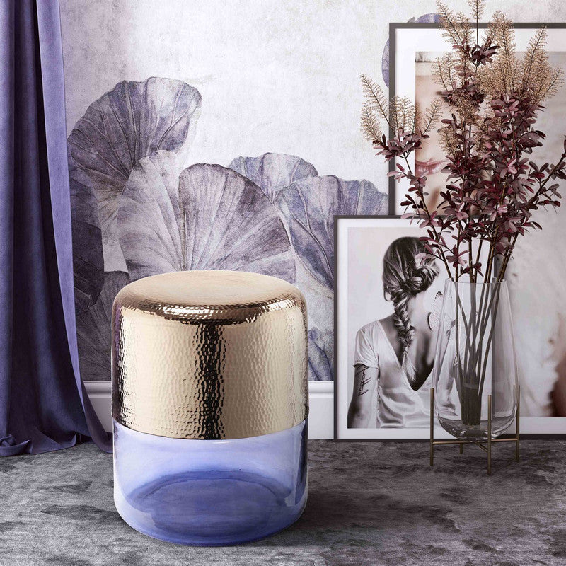 Freesia Side Table - Gold/Blue