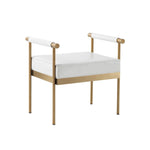 Misia Vegan Leather Bench - White