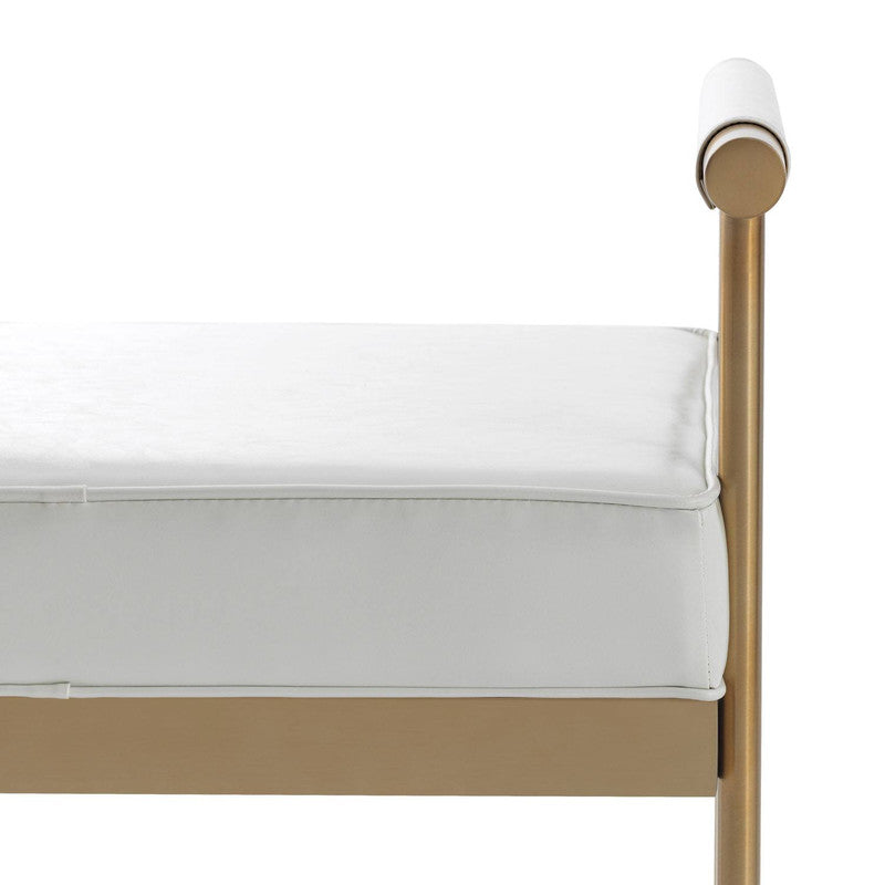 Misia Vegan Leather Bench - White