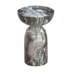 Myrna Concrete Marble End Table - Grey/Blue