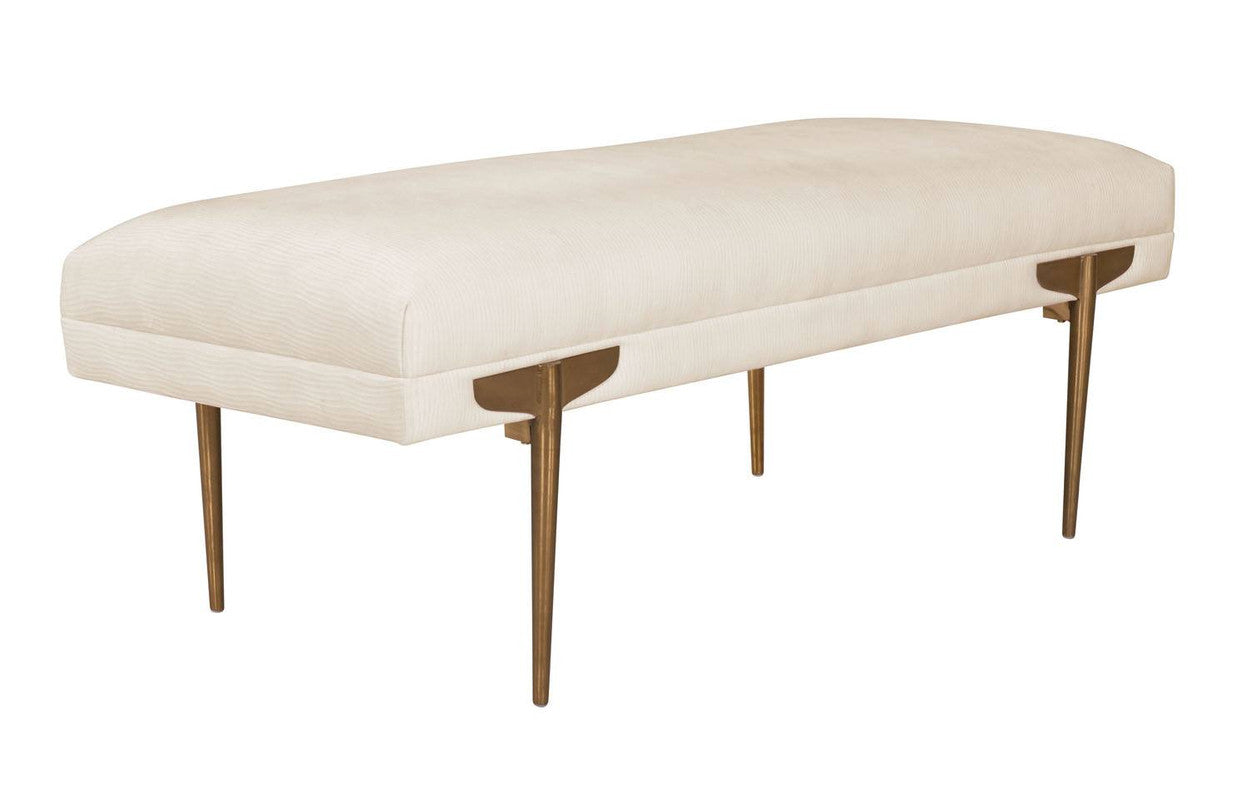 Bangor Velvet Bench - Off-White