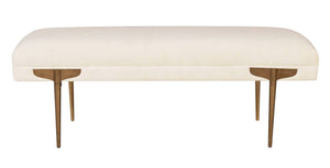 Bangor Velvet Bench - Off-White