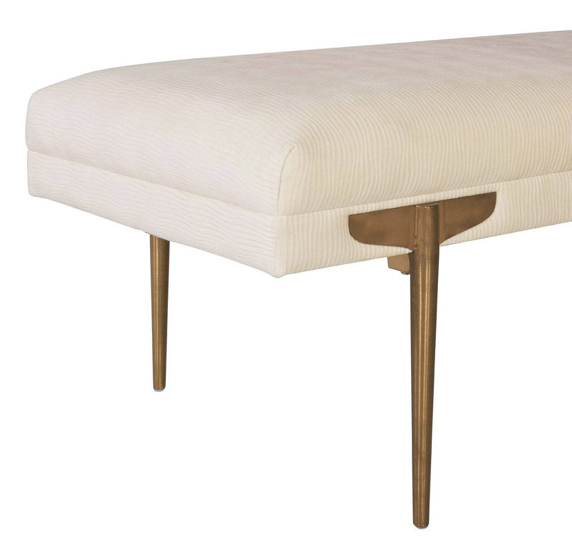 Bangor Velvet Bench - Off-White