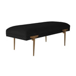 Bangor Velvet Bench - Black