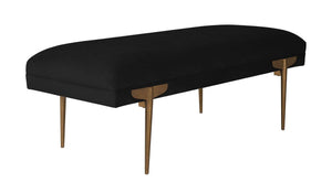 Bangor Velvet Bench - Black