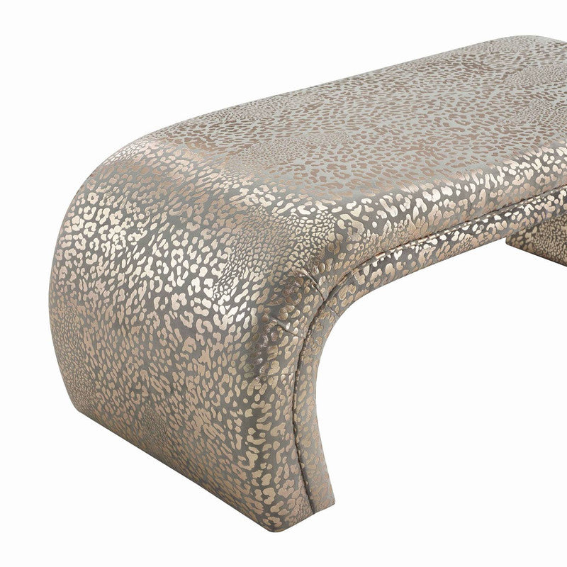 Exeter Velvet Bench - Leopard