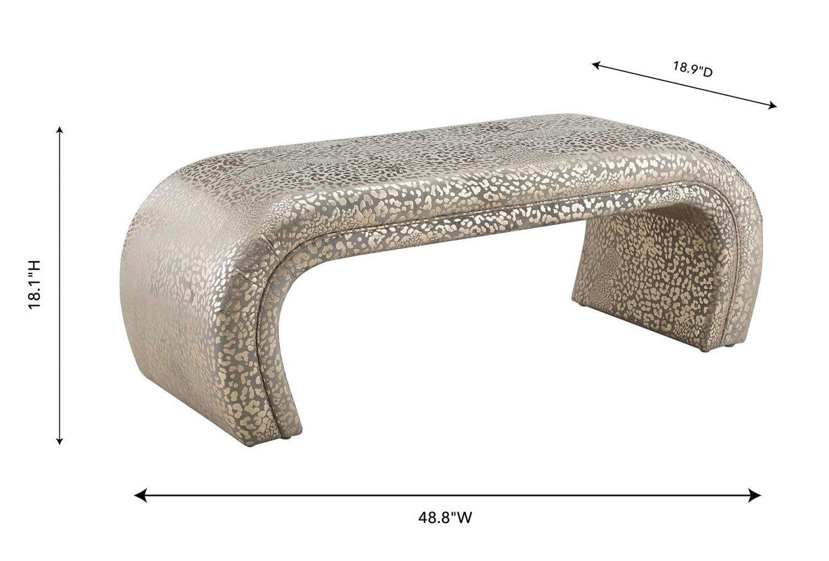 Exeter Velvet Bench - Leopard