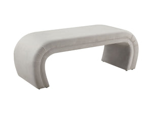 Exeter Velvet Bench - Grey