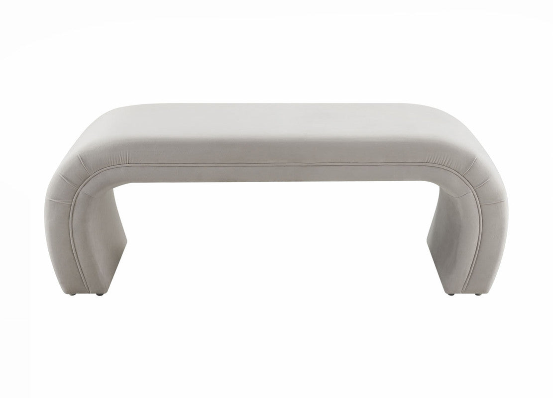 Exeter Velvet Bench - Grey