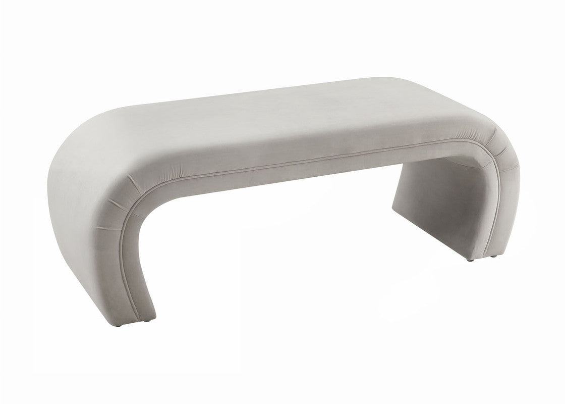 Exeter Velvet Bench - Grey