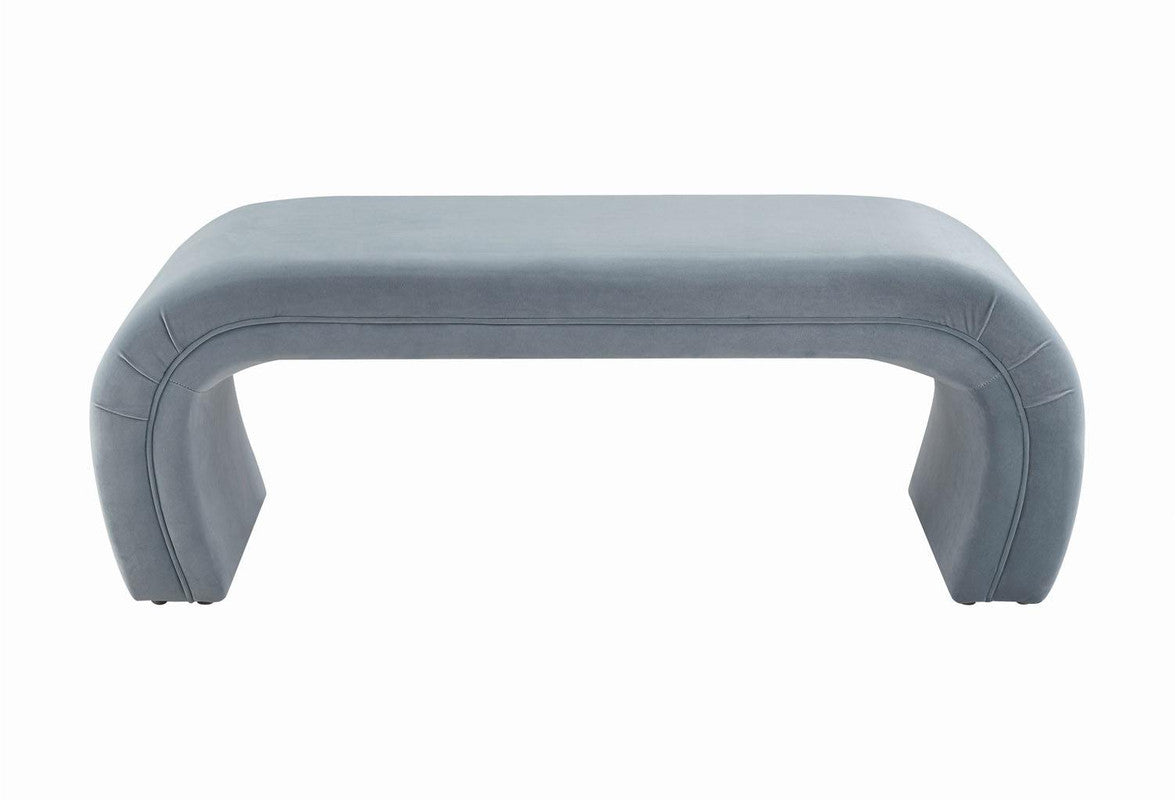 Exeter Velvet Bench - Sea Blue
