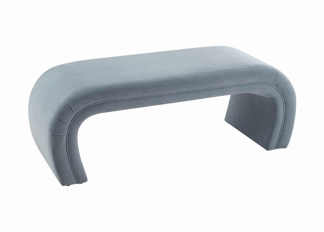 Exeter Velvet Bench - Sea Blue