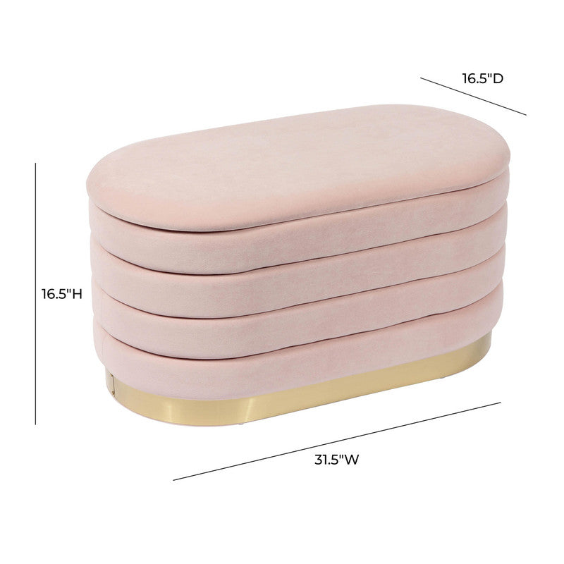 Verona Velvet Bench - Blush