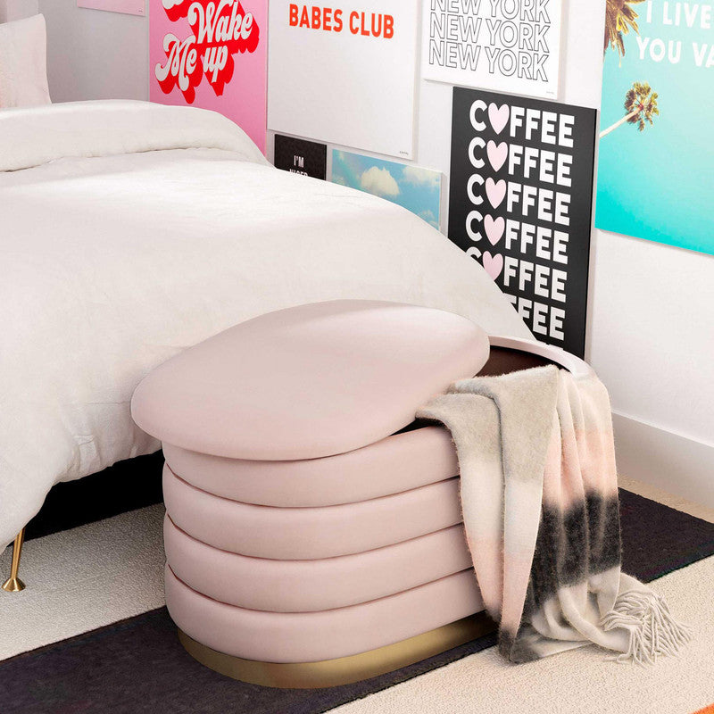 Verona Velvet Bench - Blush
