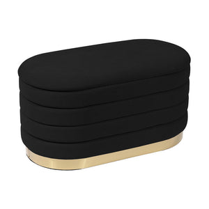 Verona Velvet Bench - Black