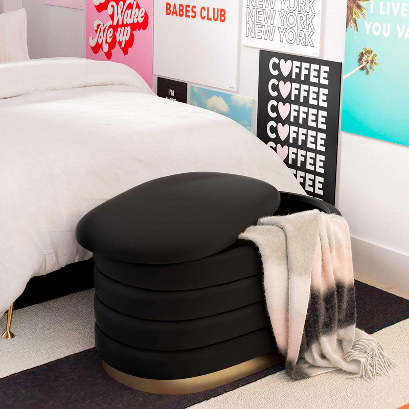 Verona Velvet Bench - Black