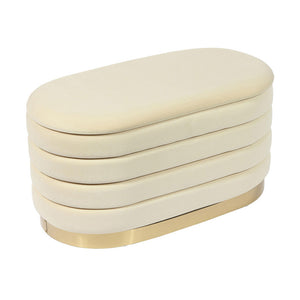 Verona Velvet Bench - Cream