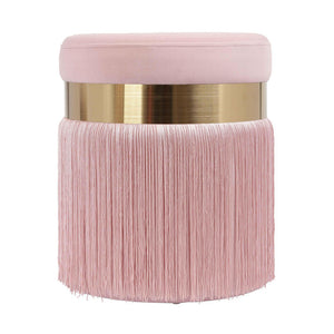 Vicenza Velvet Ottoman - Blush
