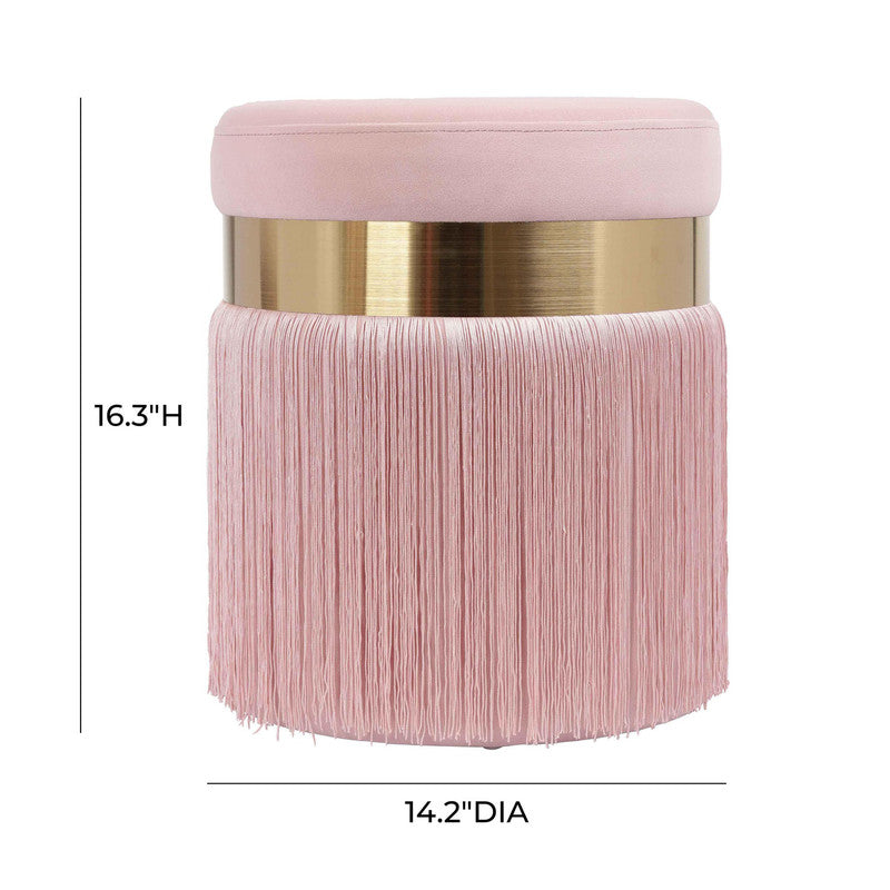 Vicenza Velvet Ottoman - Blush