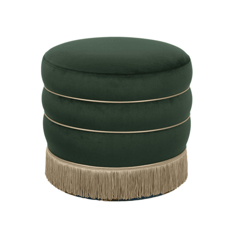 Padua Velvet Ottoman - Green