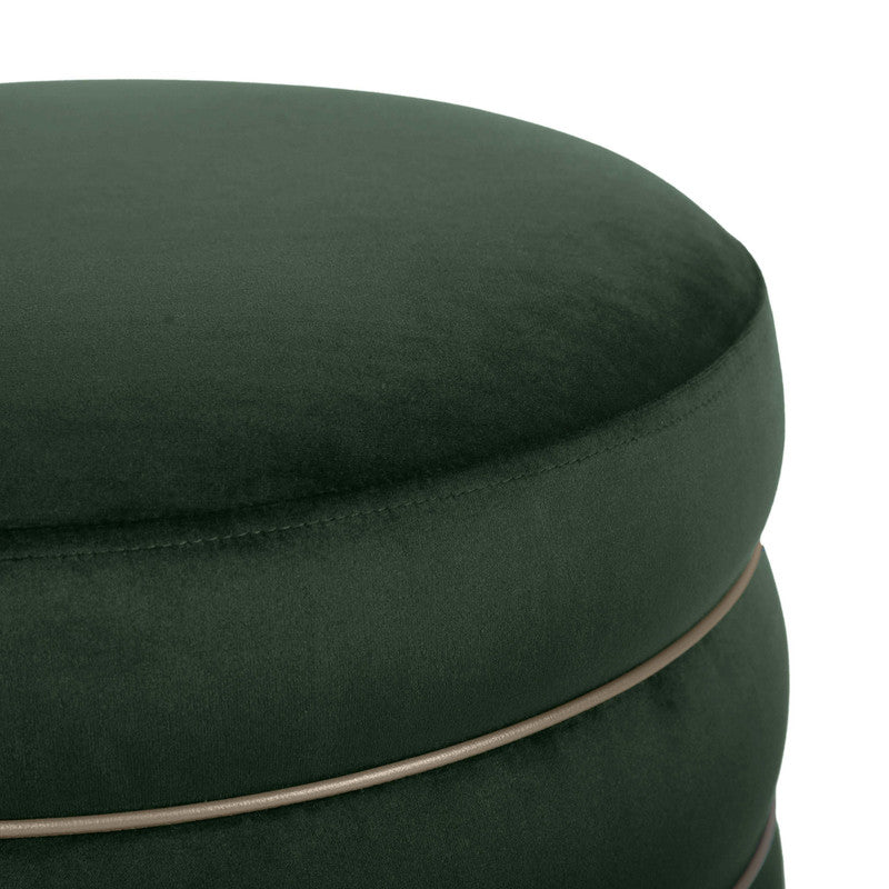 Padua Velvet Ottoman - Green
