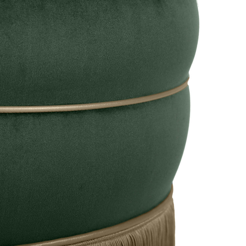 Padua Velvet Ottoman - Green
