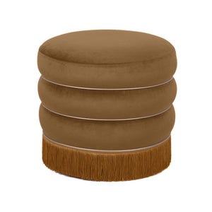 Padua Velvet Ottoman - Chocolate