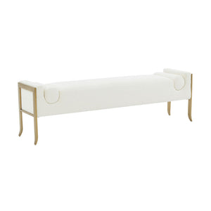 Pescara Velvet Bench - Cream