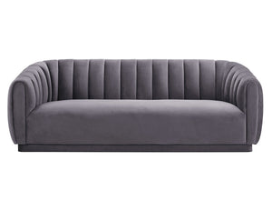 Lembede Velvet Sofa  - Grey