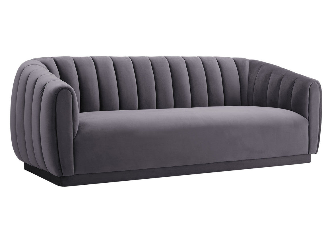 Lembede Velvet Sofa - Grey