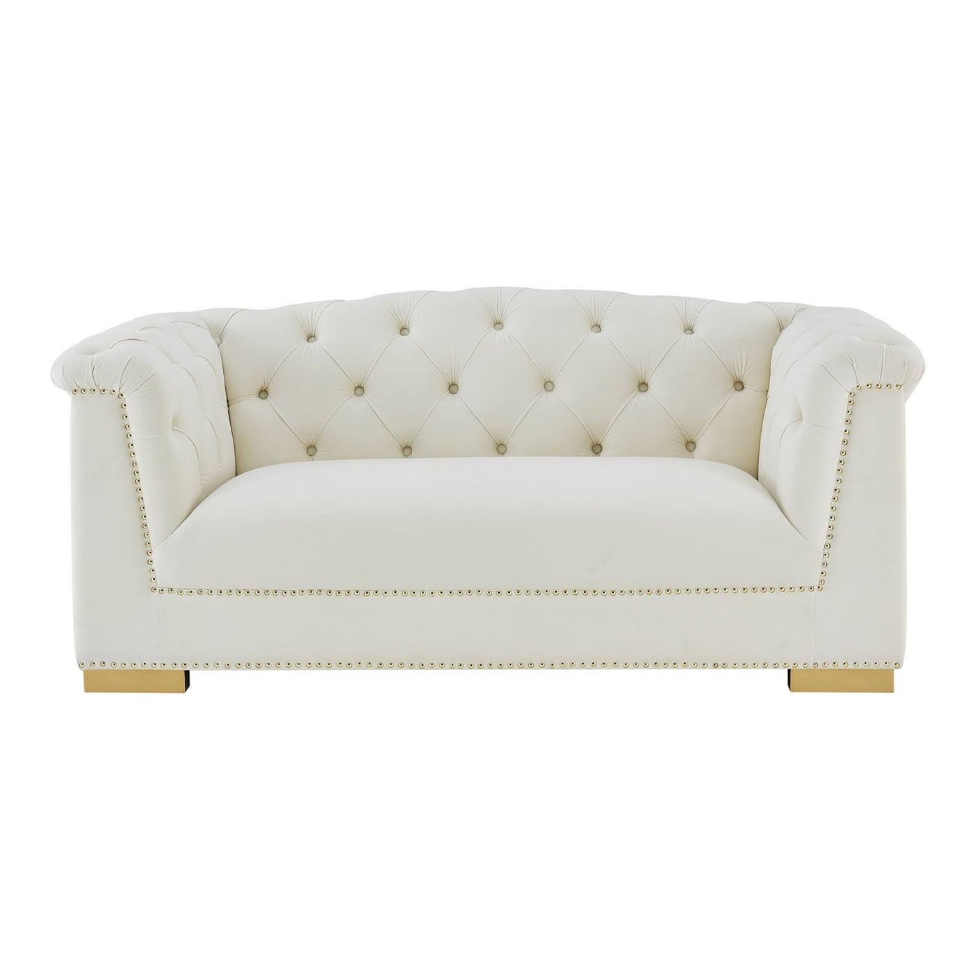 Corlett Velvet Loveseat - Cream
