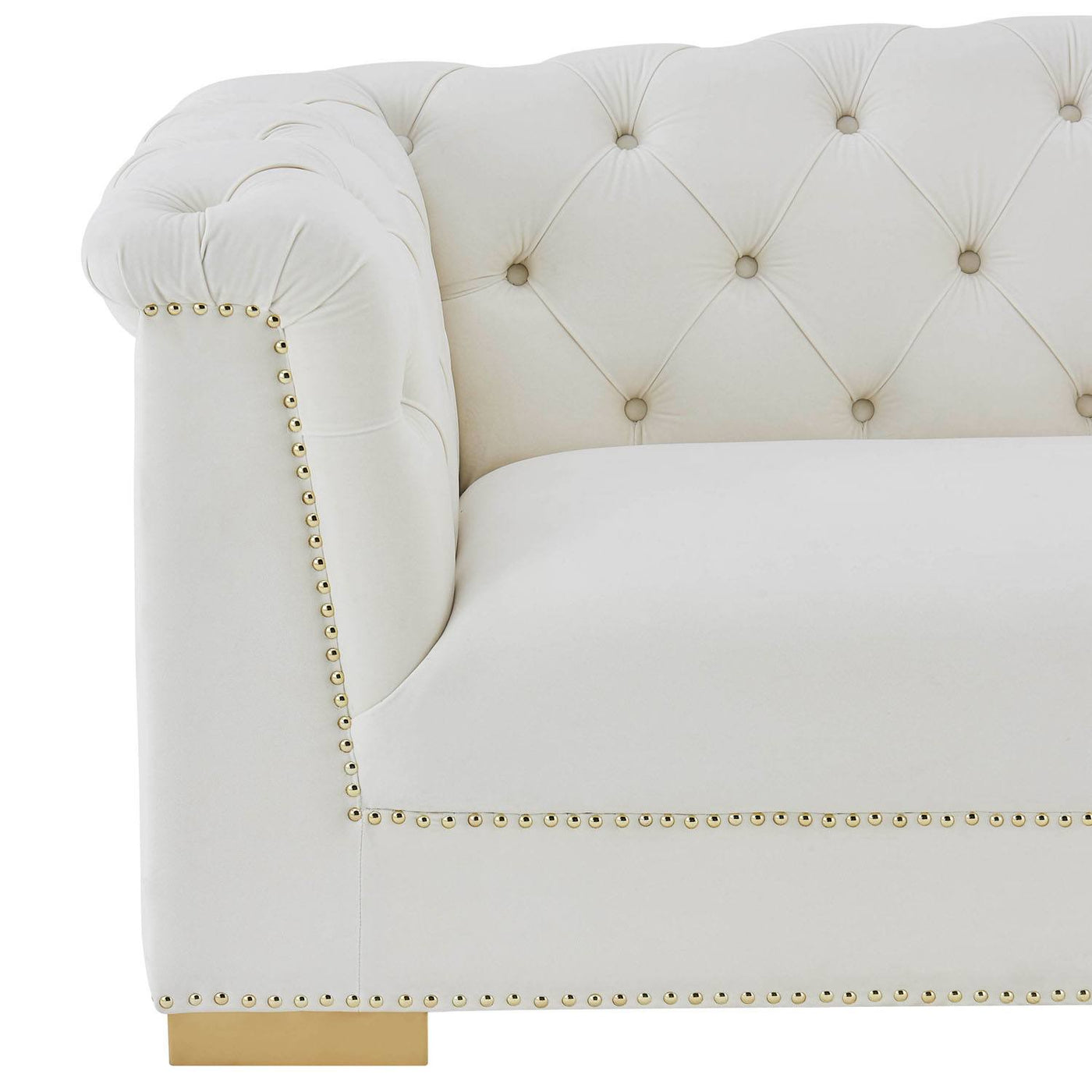 Corlett Velvet Loveseat - Cream