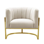 Indus Velvet Accent Chair - Cream/Gold