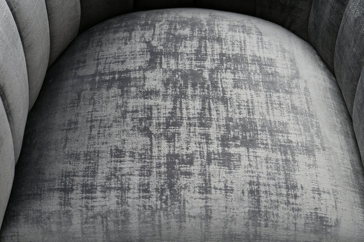 Indus Velvet Accent Chair - Grey/Gold