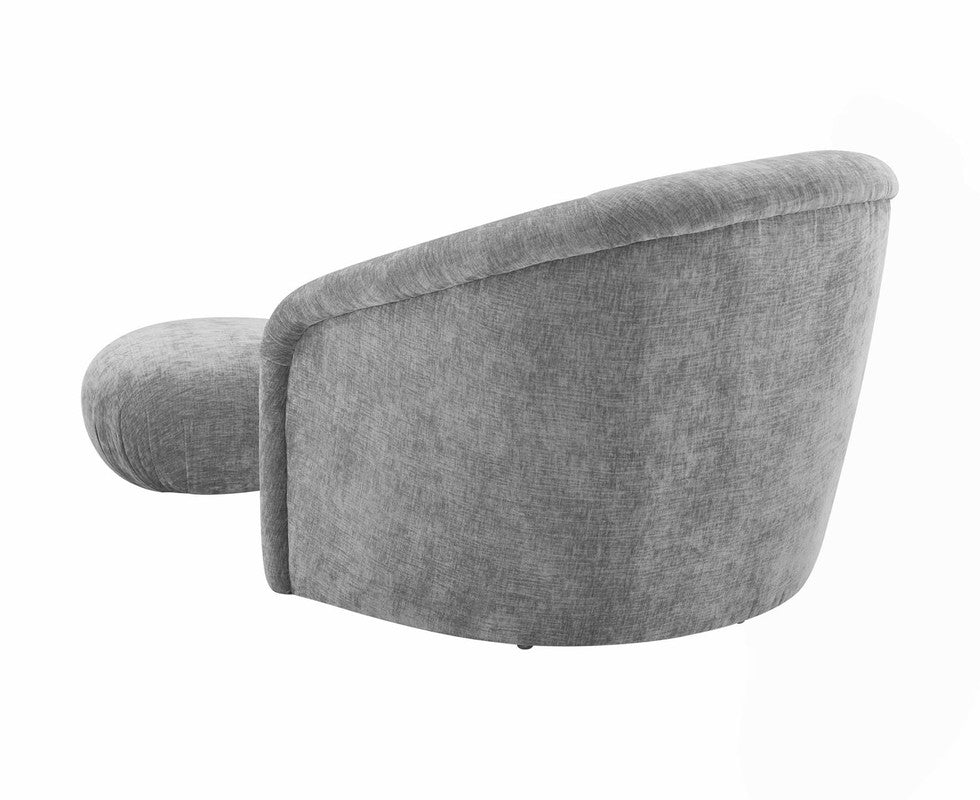 Zonda Velvet Chair/Ottoman Set - Grey