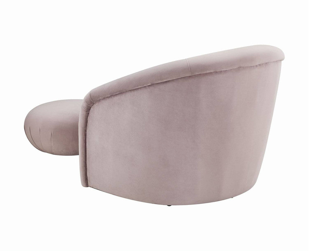 Zonda Velvet Chair/Ottoman Set - Pink
