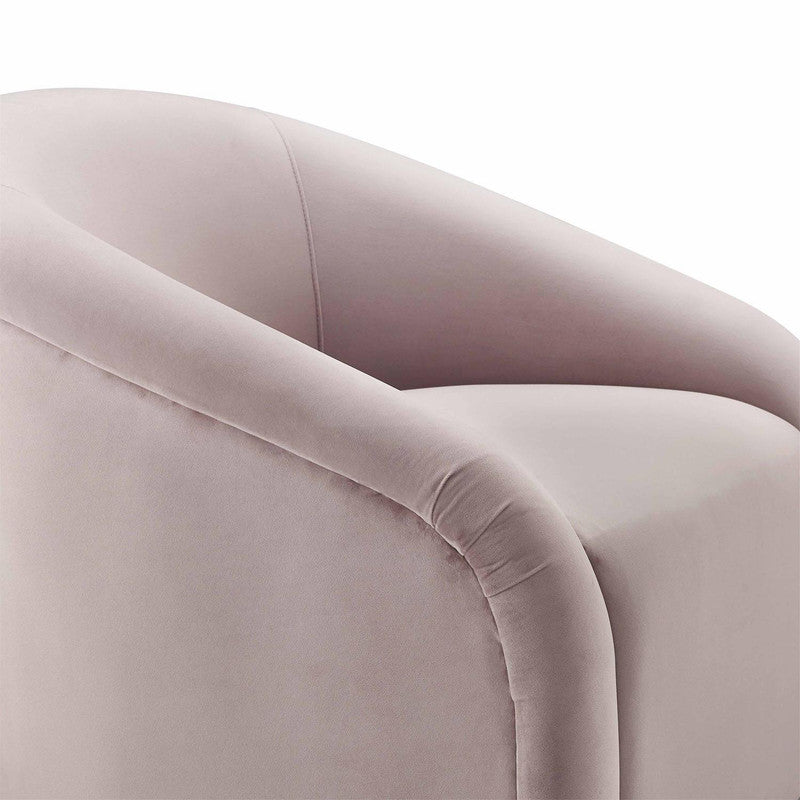 Zonda Velvet Chair/Ottoman Set - Pink