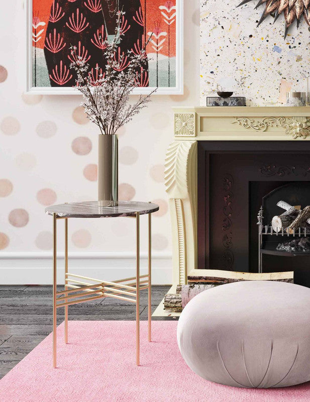 Zonda Velvet Chair/Ottoman Set - Pink