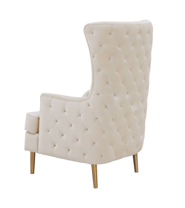 Killarney Velvet Accent Chair - Cream