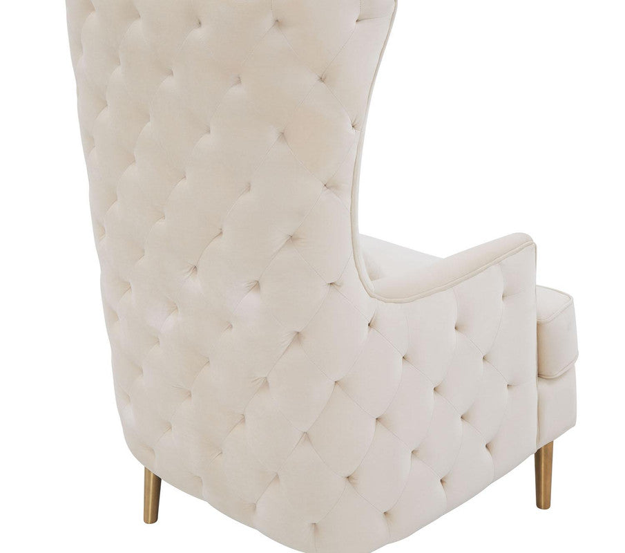 Killarney Velvet Accent Chair - Cream