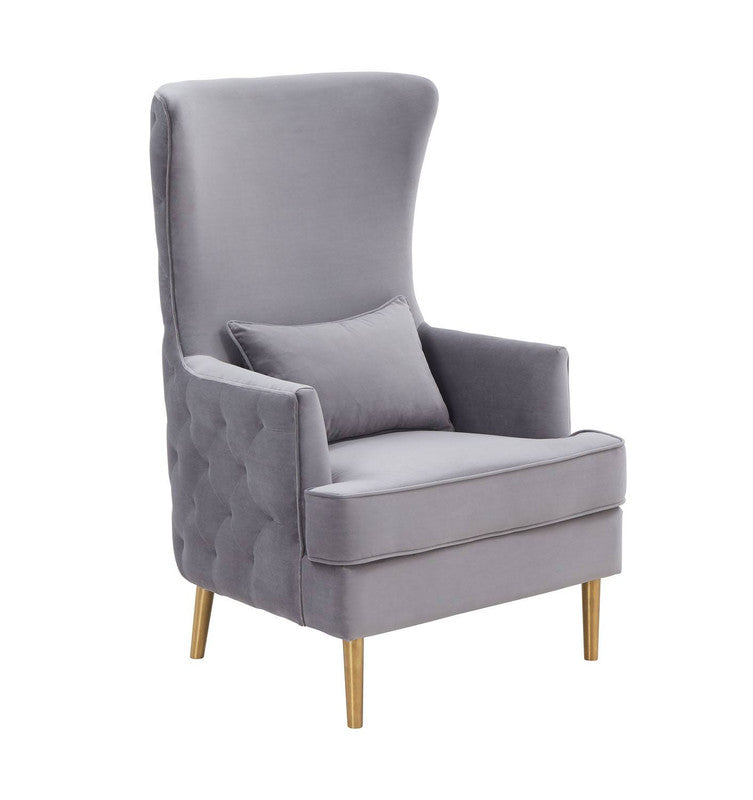 Killarney Velvet Accent Chair - Grey